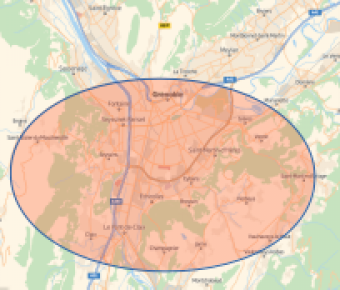 Carte de la zone sud-agglo de Grenoble
